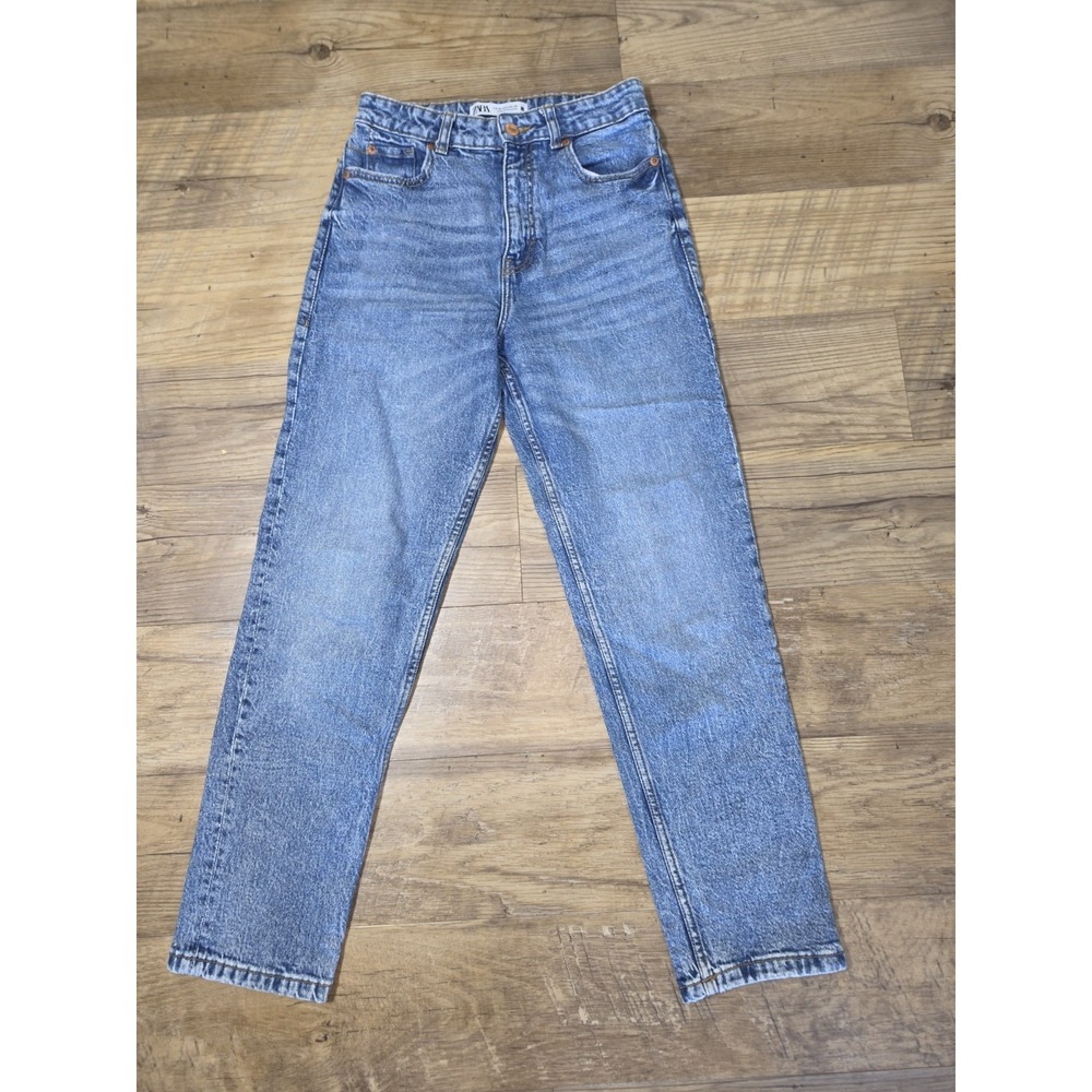 Zara High Rise Mom Jeans Sz 4 With 24" Inseam Medium Wash